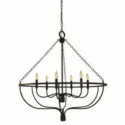 Framburg - 5686 MBLACK - Six Light Chandelier - West Town - Matte Black