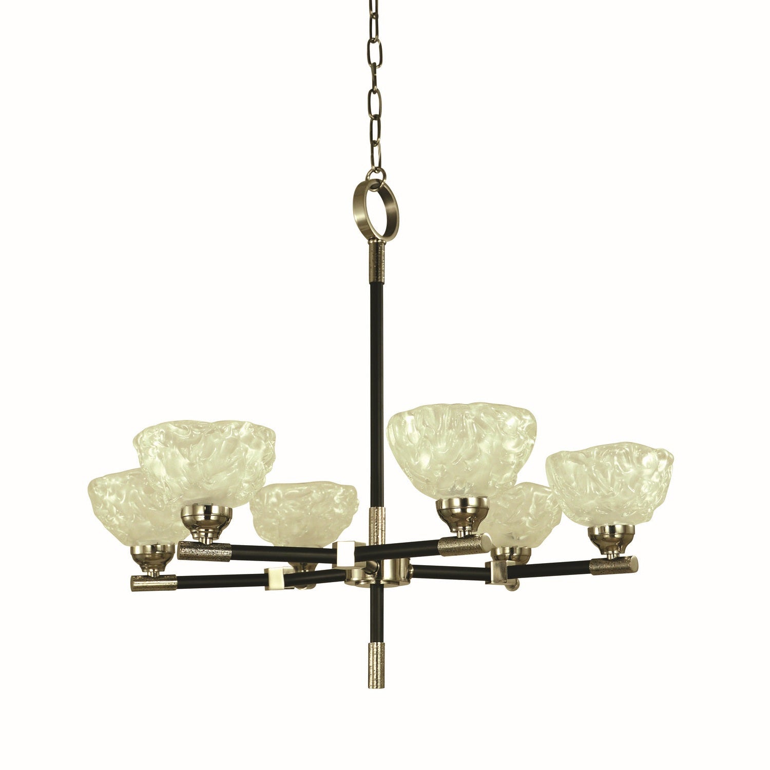 Framburg - 5696 PN/MBLACK - Five Light Chandelier - Stonebridge - Polished Nickel/Matte Black