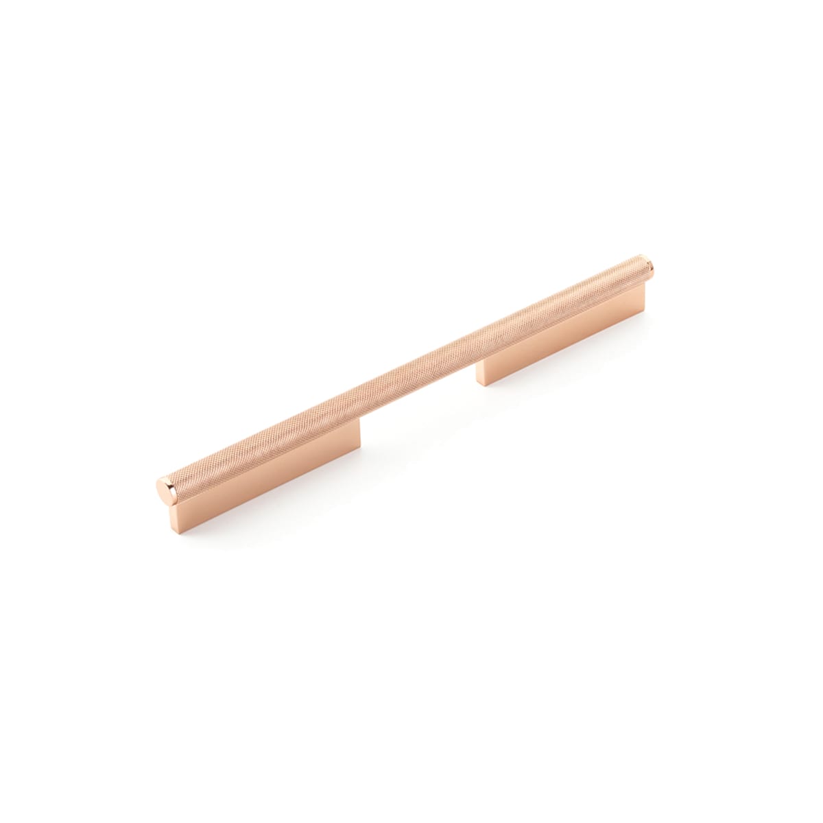 Schaub and Company - 1203-PRG - MODO Euro Modern 8" Center to Center Cabinet Pull with Knurled Metal Handle - Made in Brazil in Polished Rose Gold