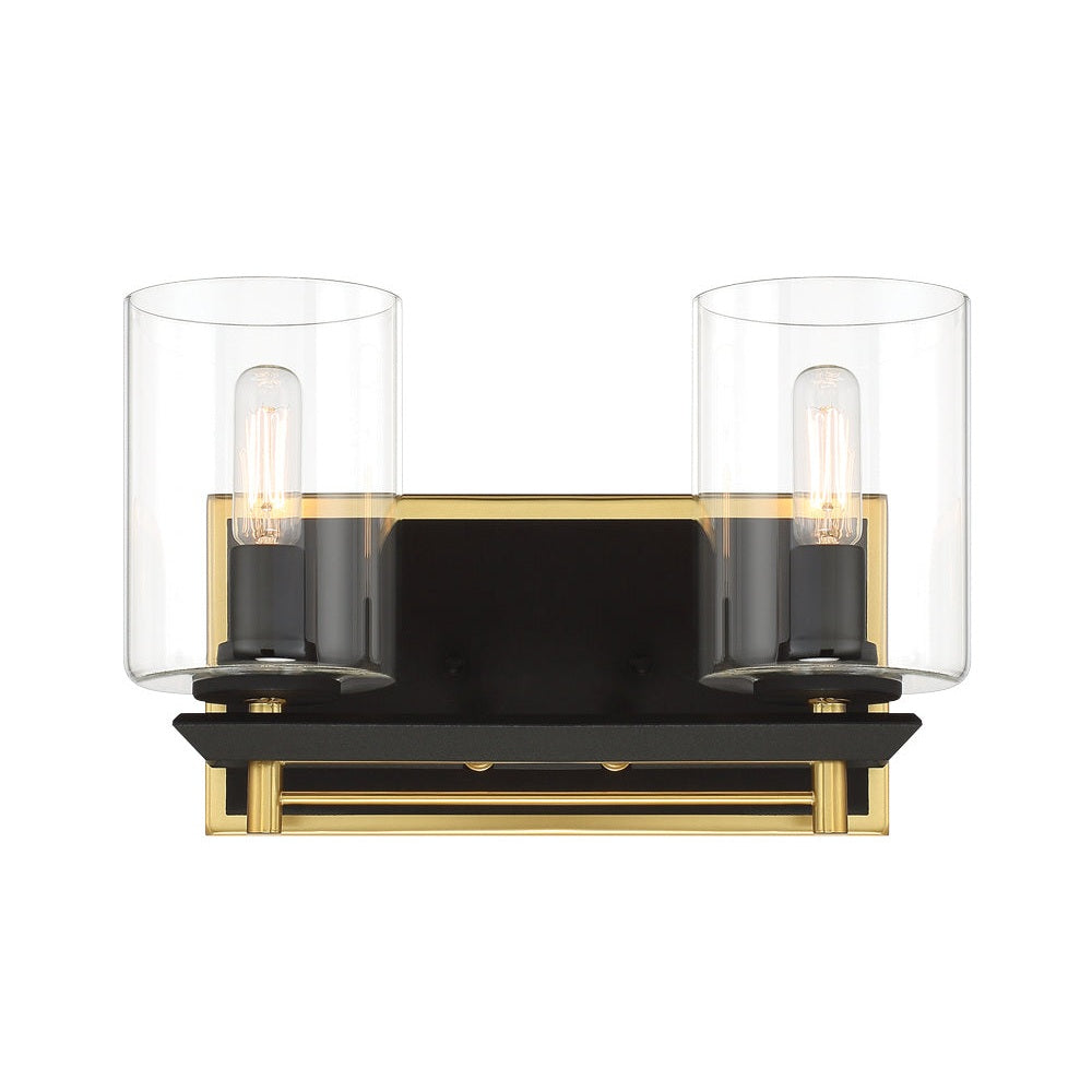 Metropolitan - N1852-707 - Two Light Bath Bar - Sable Point - Sand Coal With Honey Gold Acce
