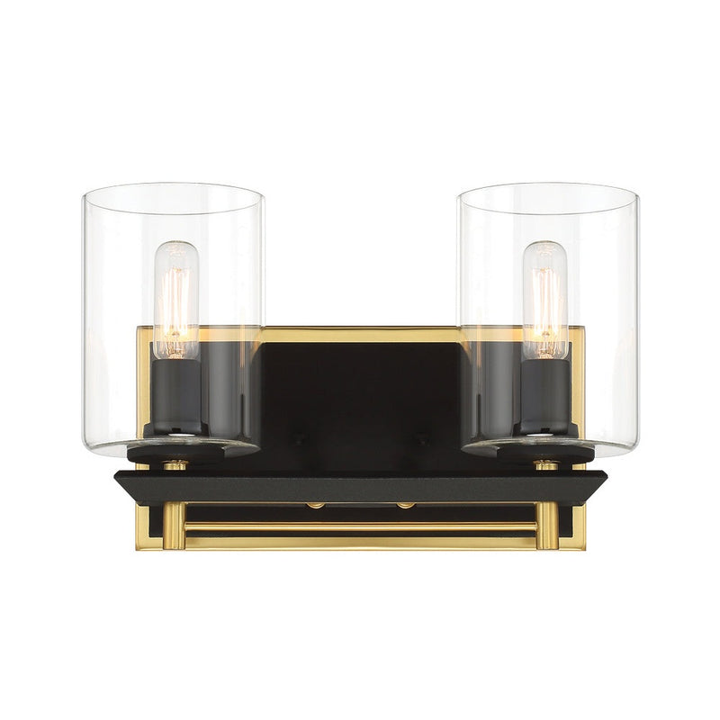 Metropolitan - N1852-707 - Two Light Bath Bar - Sable Point - Sand Coal With Honey Gold Acce