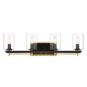 Metropolitan - N1854-707 - Four Light Bath Bar - Sable Point - Sand Coal With Honey Gold Acce