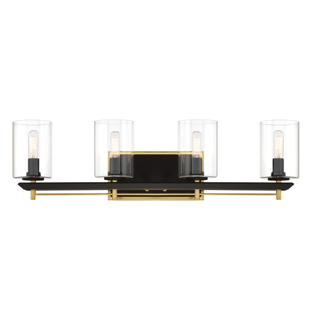 Metropolitan - N1854-707 - Four Light Bath Bar - Sable Point - Sand Coal With Honey Gold Acce