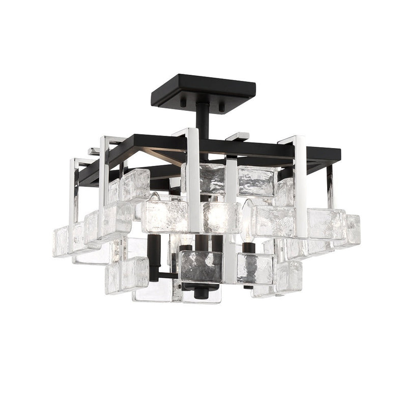 Metropolitan - N7544-729 - Four Light Semi Flush Mount - Painesdale - Sand Coal And Polished Nickel