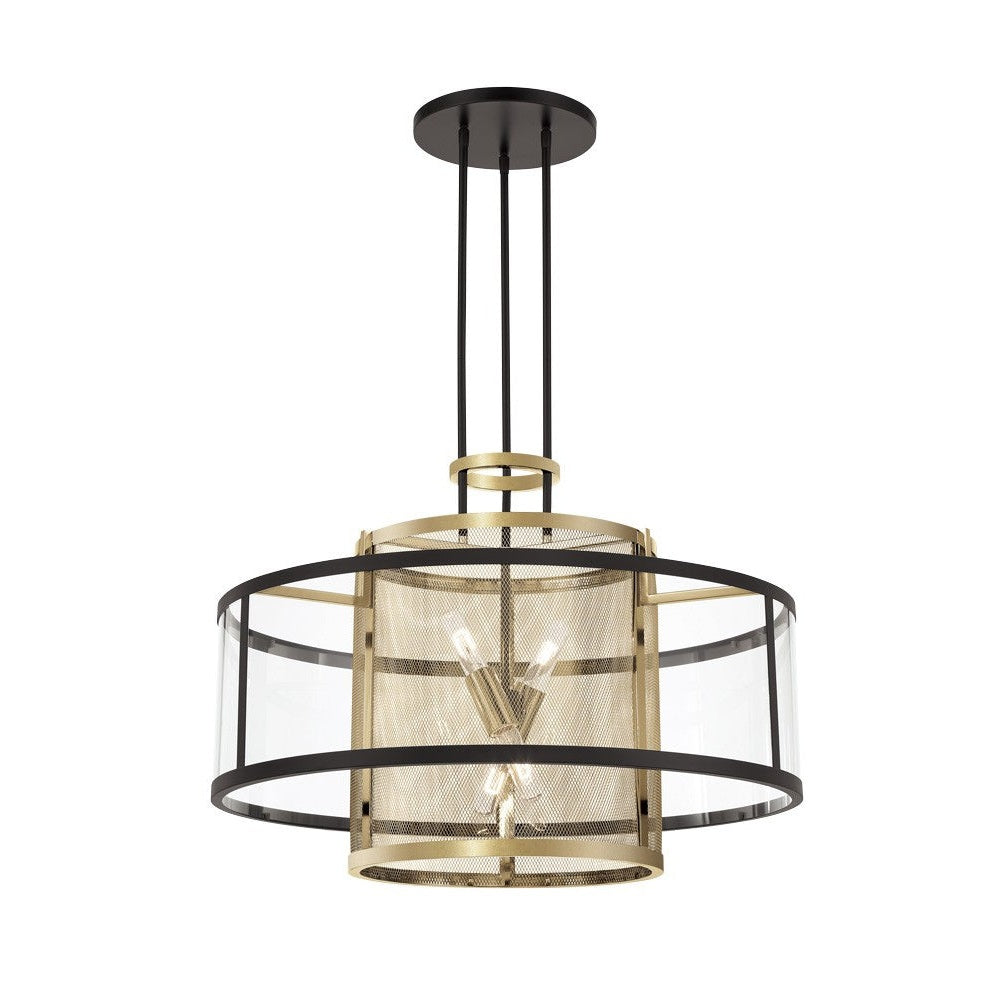 Metropolitan - N7813-726 - Four Lights Pendant - Soho - Coal And Soft Brass