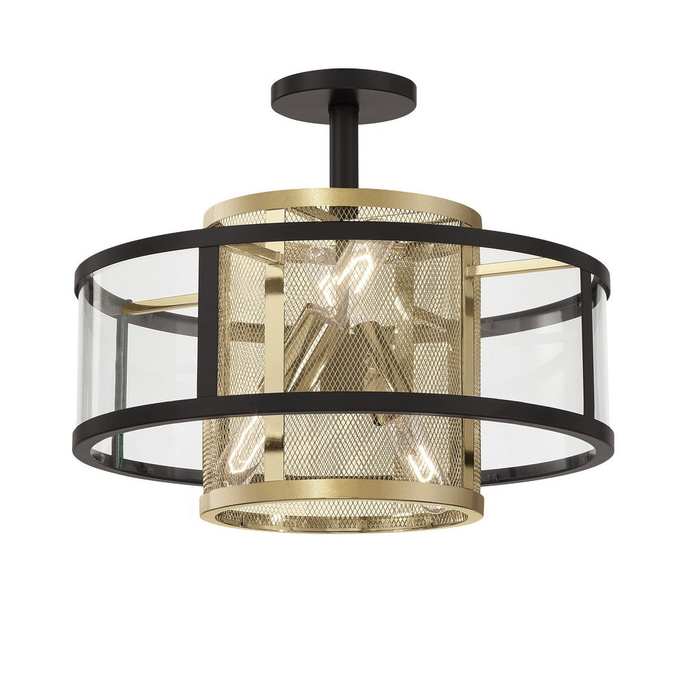 Metropolitan - N7814-726 - Four Light Convertible Semi Flush / Pendant - Soho - Coal And Soft Brass