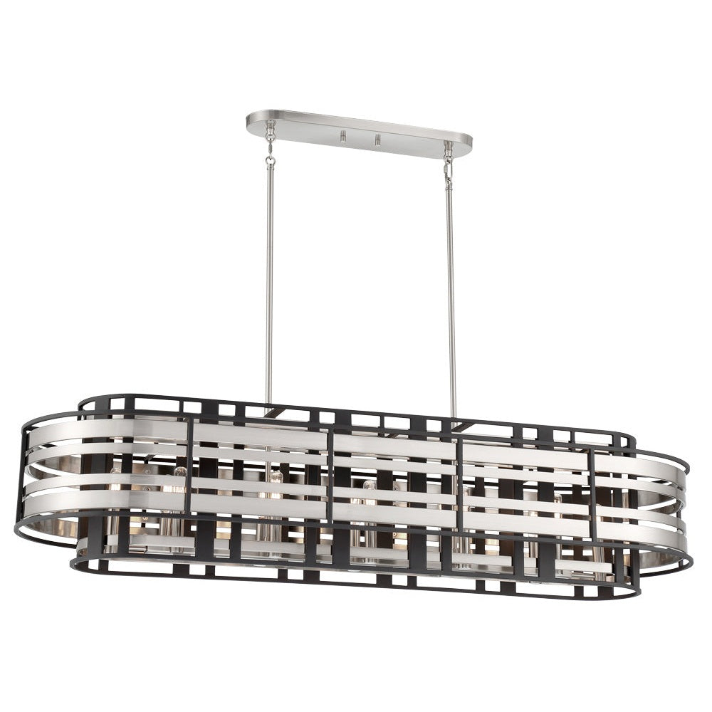 Metropolitan - N7989-420 - 12 Light Island Pendant - Presten - Brushed Nickel W/ Sand Coal