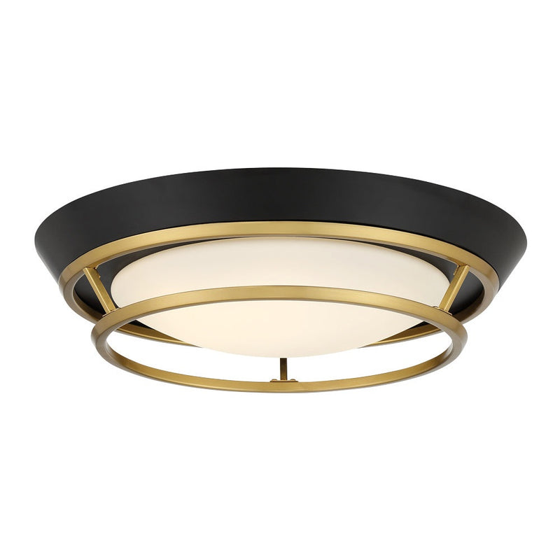 George Kovacs - P5371-689-L - LED Flush Mount - Beam Me Up - Coal And Satin Brass