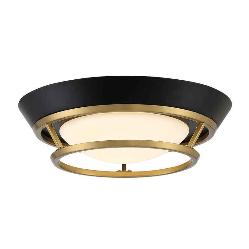 George Kovacs - P5372-689-L - LED Flush Mount - Beam Me Up - Coal And Satin Brass