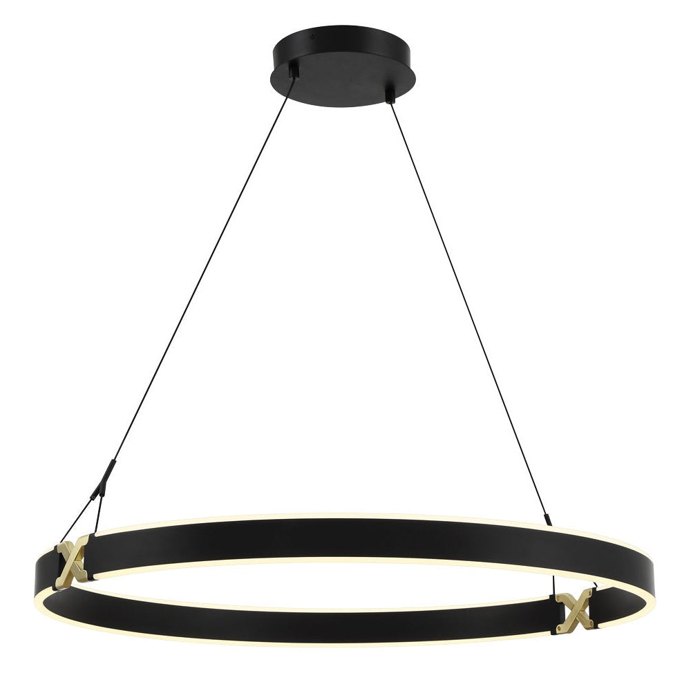 George Kovacs - P5406-689-L - LED Pendant - Recovery X - Coal And Satin Brass