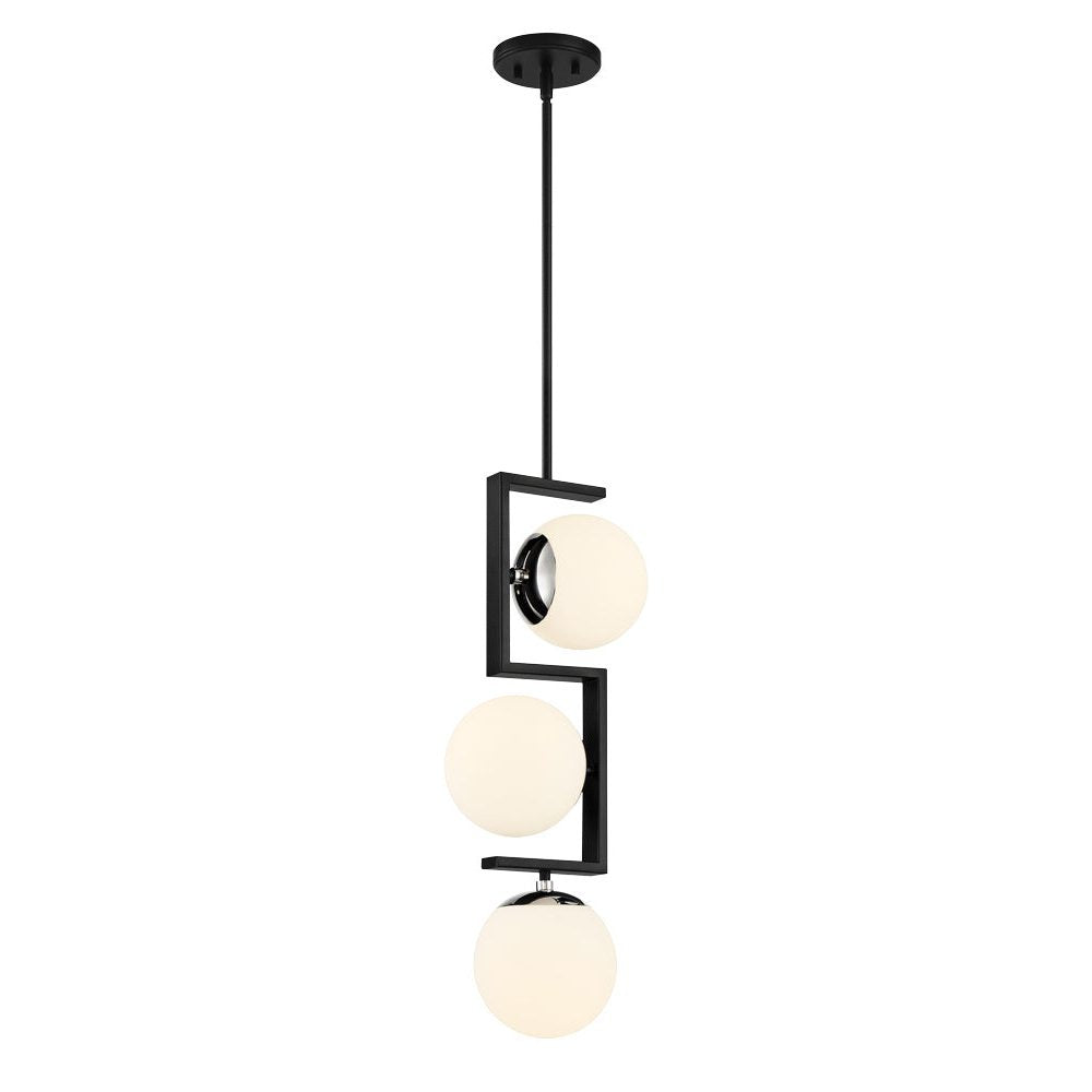 George Kovacs - P5421-572 - Three Light Pendant - Alluria Ii - Coal With Polished Nichel High
