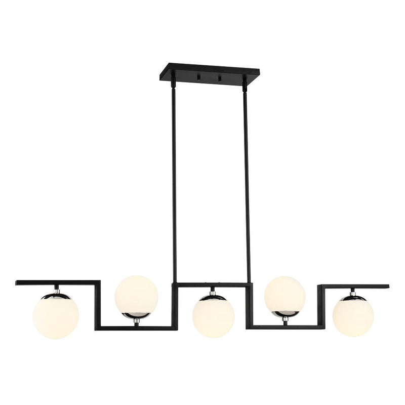 George Kovacs - P5425-572 - Five Light Island Pendant - Alluria Ii - Coal With Polished Nichel High