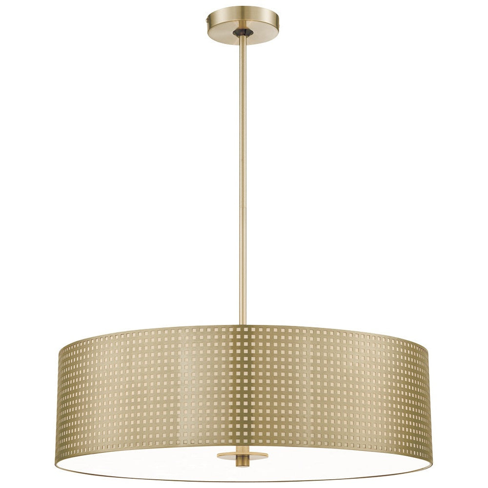 George Kovacs - P5745-695 - Four Light Pendant - Grid - Soft Rass