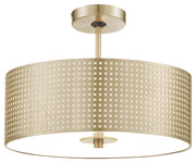 George Kovacs - P5747-695 - Three Light Semi Flush Mount - Grid - Soft Rass