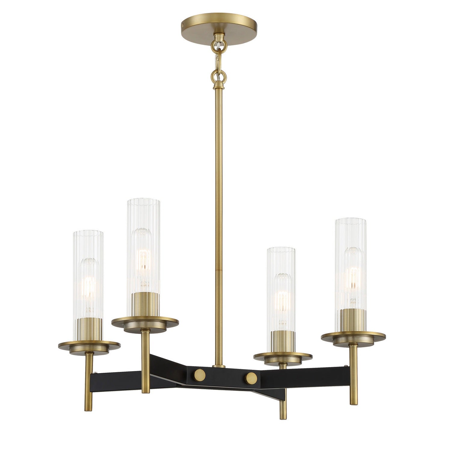 Minka-Lavery - 2544-726 - Four Light Chandelier - Baldwin Park - Coal And Soft Brass