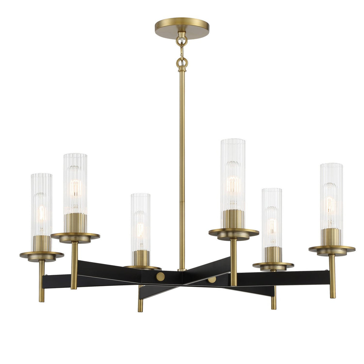 Minka-Lavery - 2546-726 - Six Light Chandelier - Baldwin Park - Coal And Soft Brass
