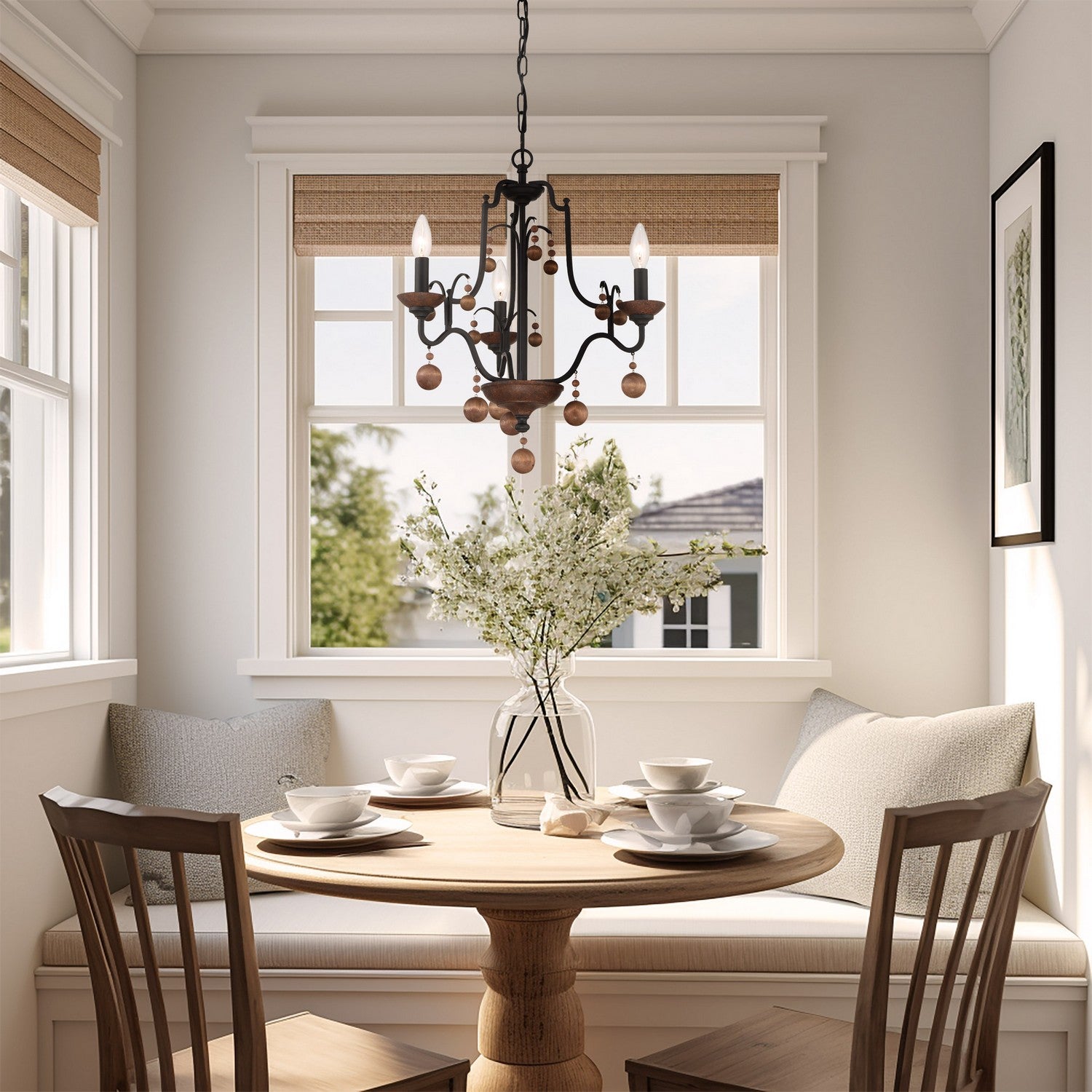 Minka-Lavery - 2663-723 - Three Light Chandelier - Colonial Charm - Old World Bronze W/Walnut Acce