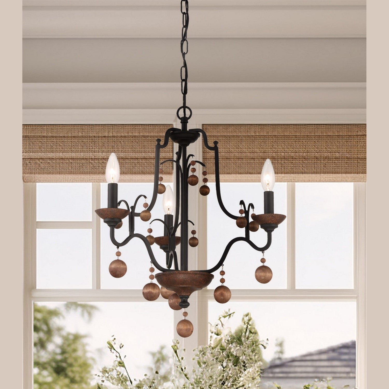 Minka-Lavery - 2663-723 - Three Light Chandelier - Colonial Charm - Old World Bronze W/Walnut Acce