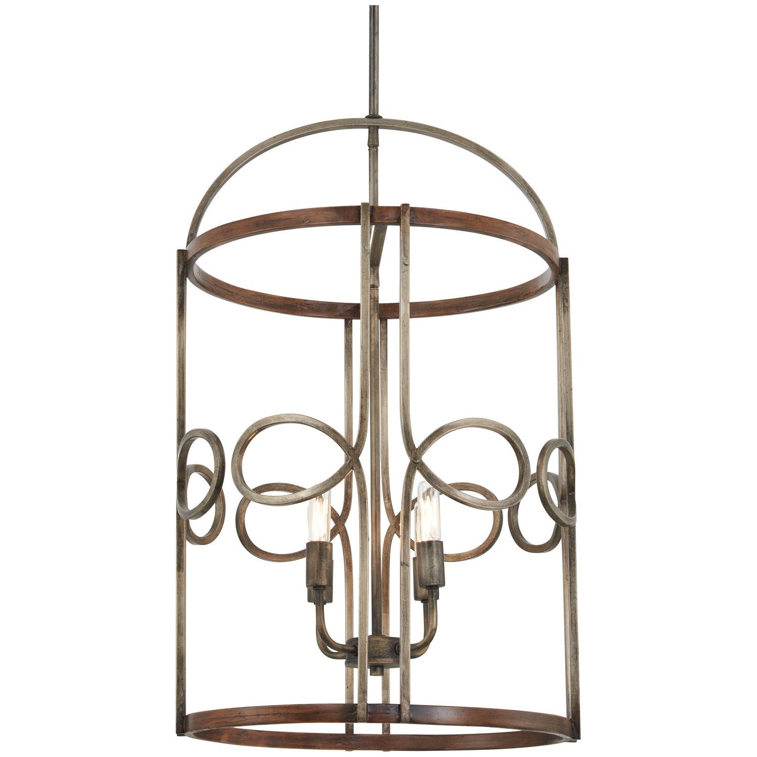 Minka-Lavery - 2694-115 - Four Light Pendant - Yorkville - Aged Darkwood With Silver Pati