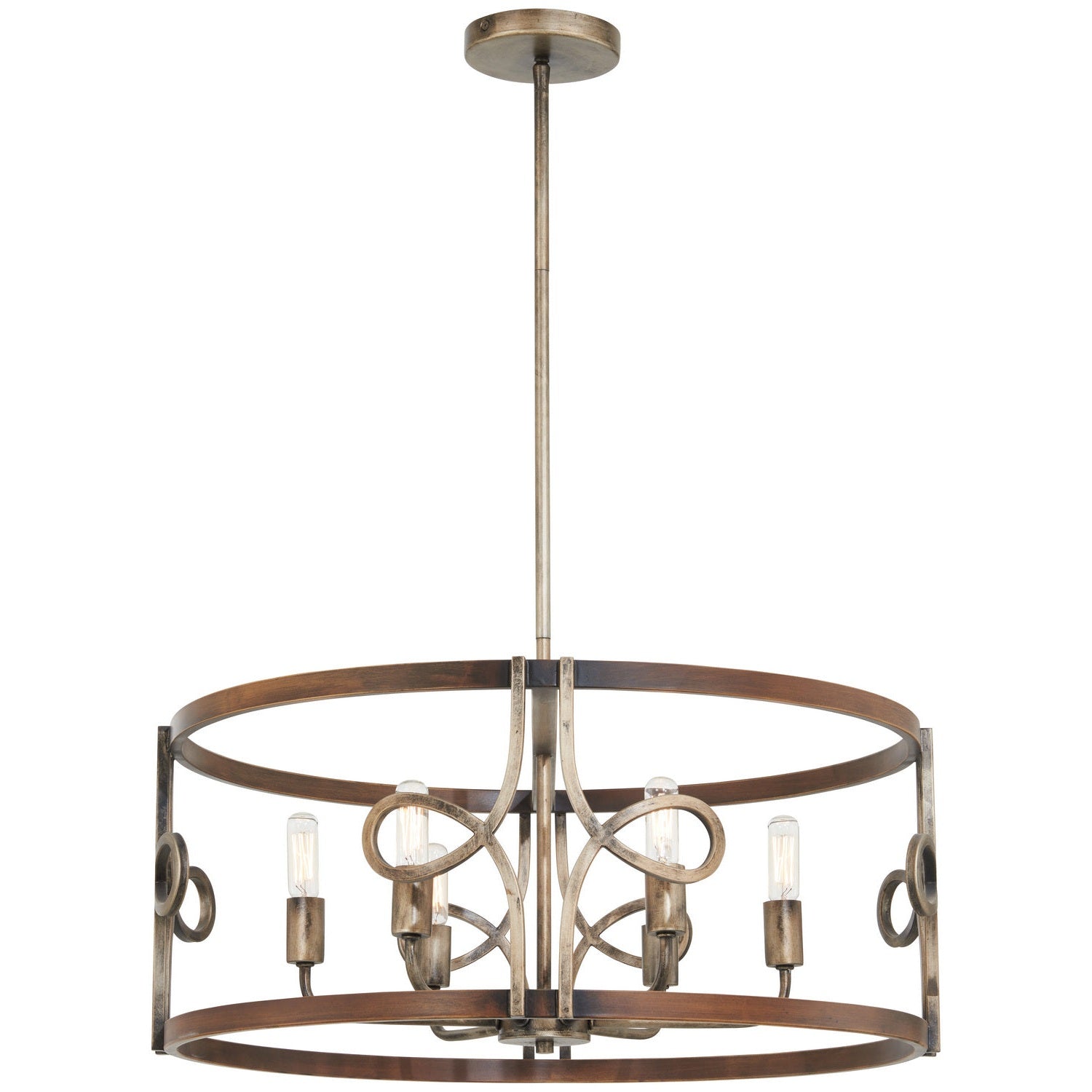 Minka-Lavery - 2696-115 - Six Light Pendant - Yorkville - Aged Darkwood With Silver Pati