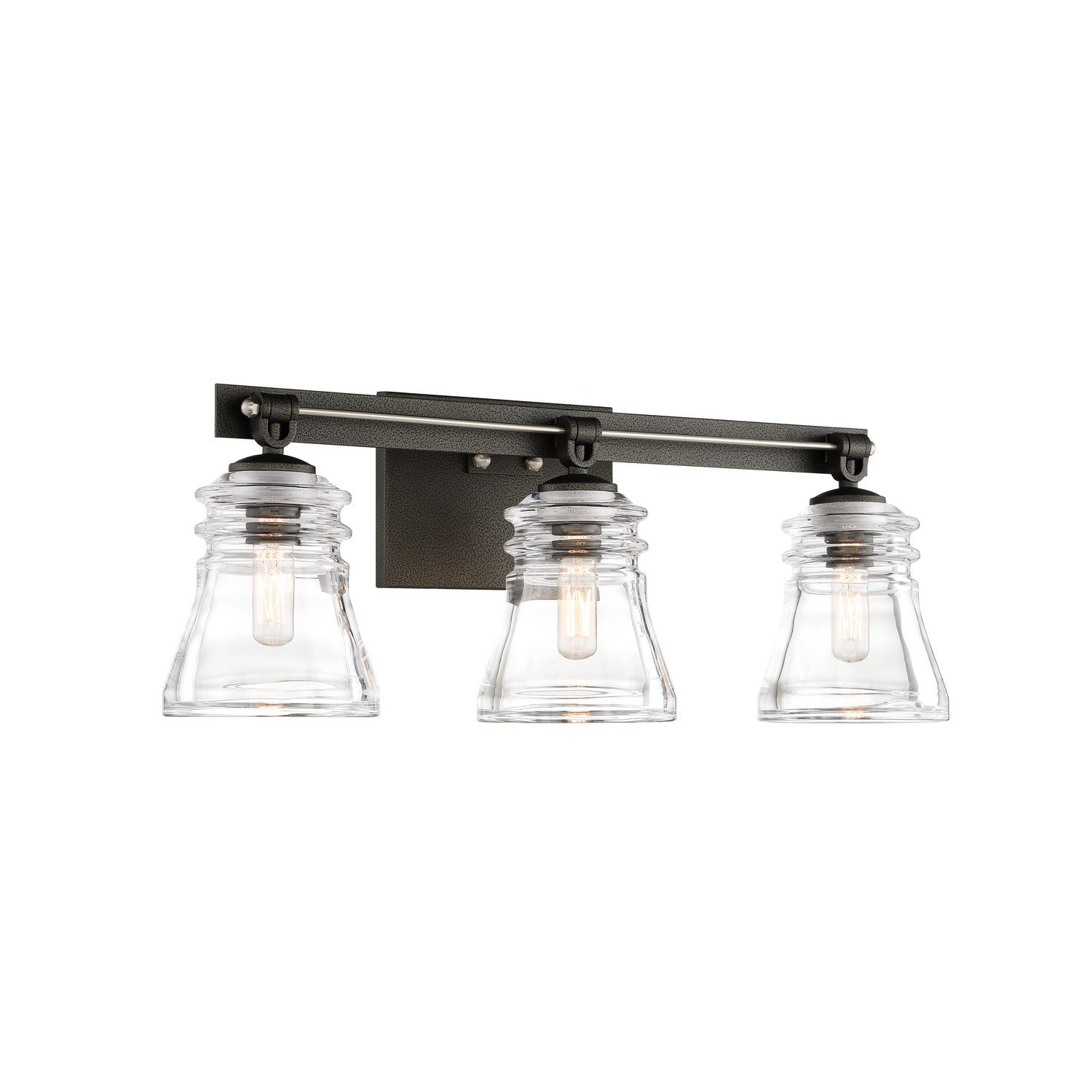 Minka-Lavery - 2733-709 - Three Light Bath - Graham Avenue - Smoked Iron And Brushed Nickel
