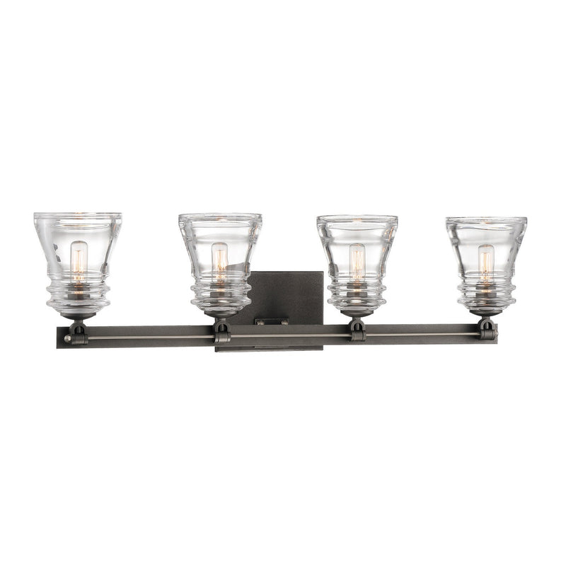 Minka-Lavery - 2734-709 - Four Light Bath - Graham Avenue - Smoked Iron And Brushed Nickel