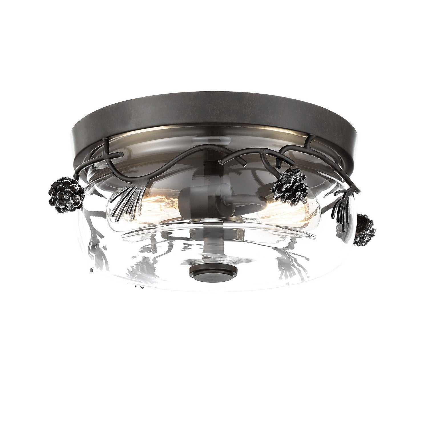 Minka-Lavery - 2759-694 - Two Light Flush Mount - Ponderosa Ridge - Weathered Spruce W/ Silver