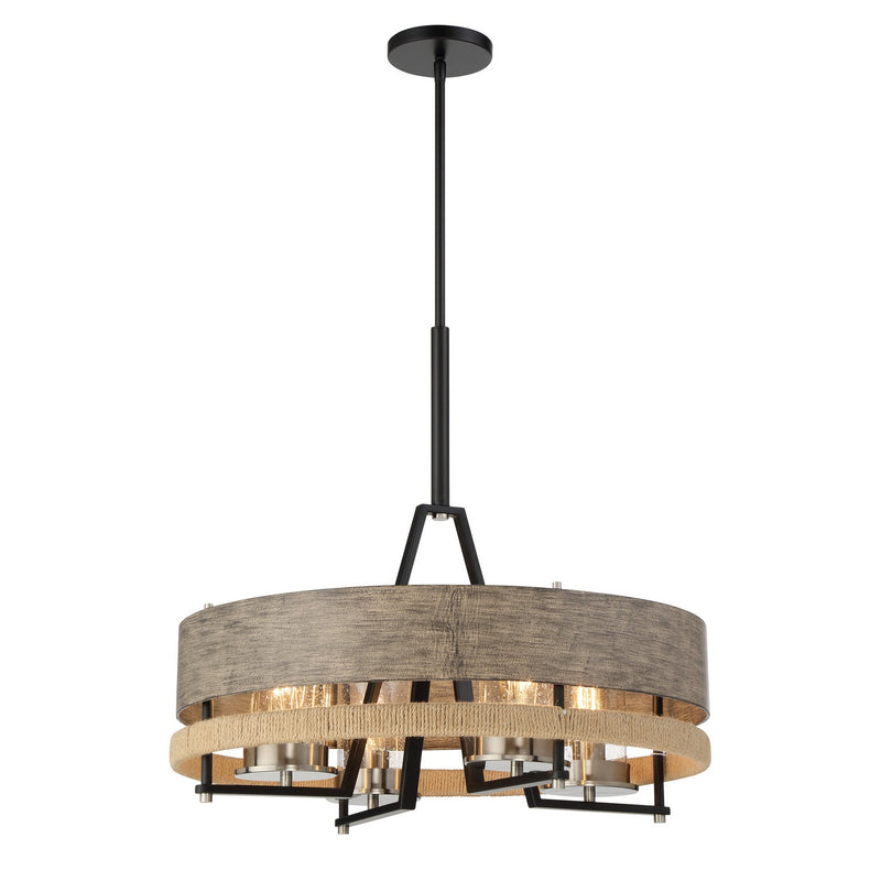 Minka-Lavery - 2765-733 - Four Light Chandelier - Silver Creek - Stone Grey, Coal & Brushed Nic