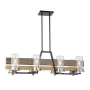 Minka-Lavery - 2768-733 - Eight Light Island Pendant - Silver Creek - Stone Grey, Coal & Brushed Nic