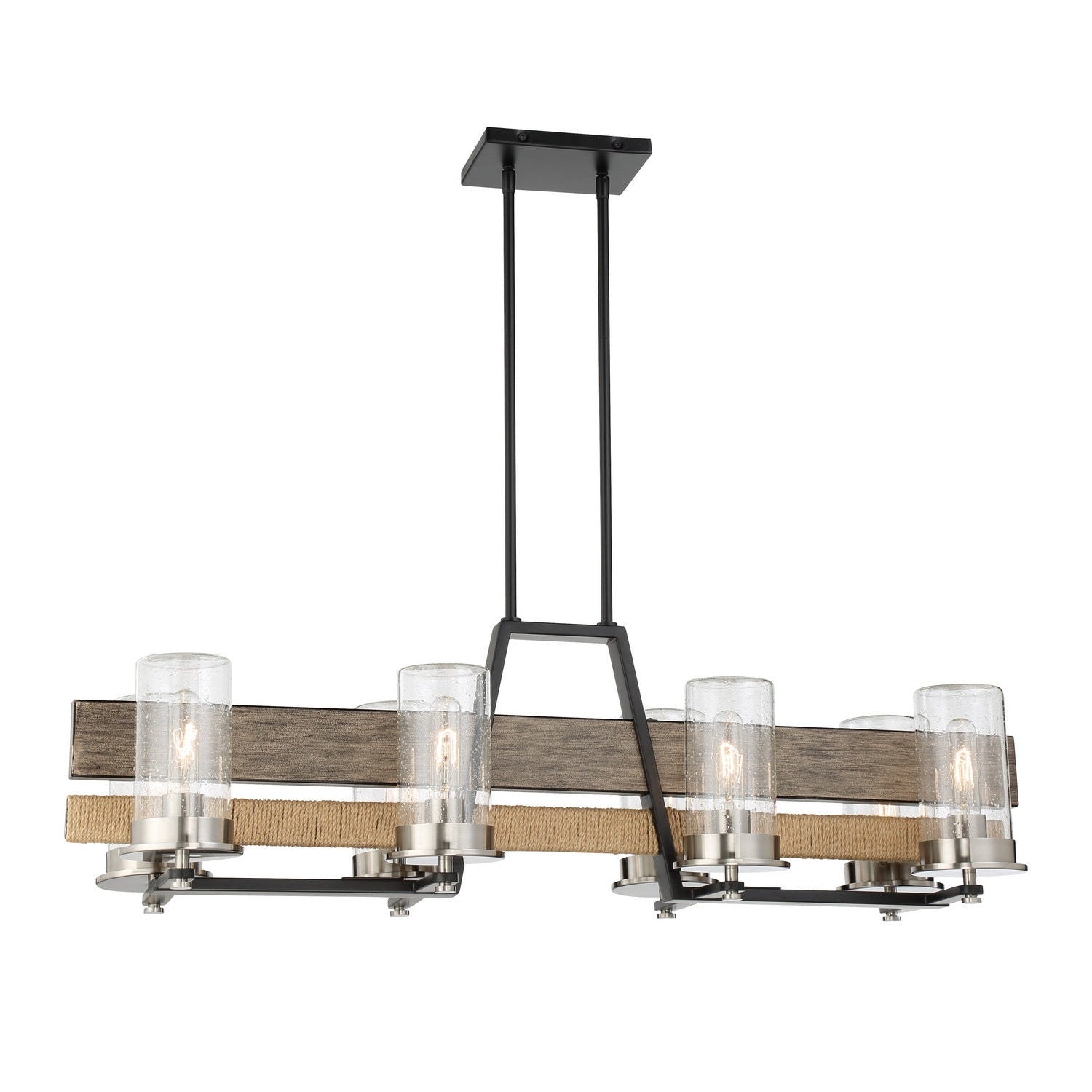 Minka-Lavery - 2768-733 - Eight Light Island Pendant - Silver Creek - Stone Grey, Coal & Brushed Nic