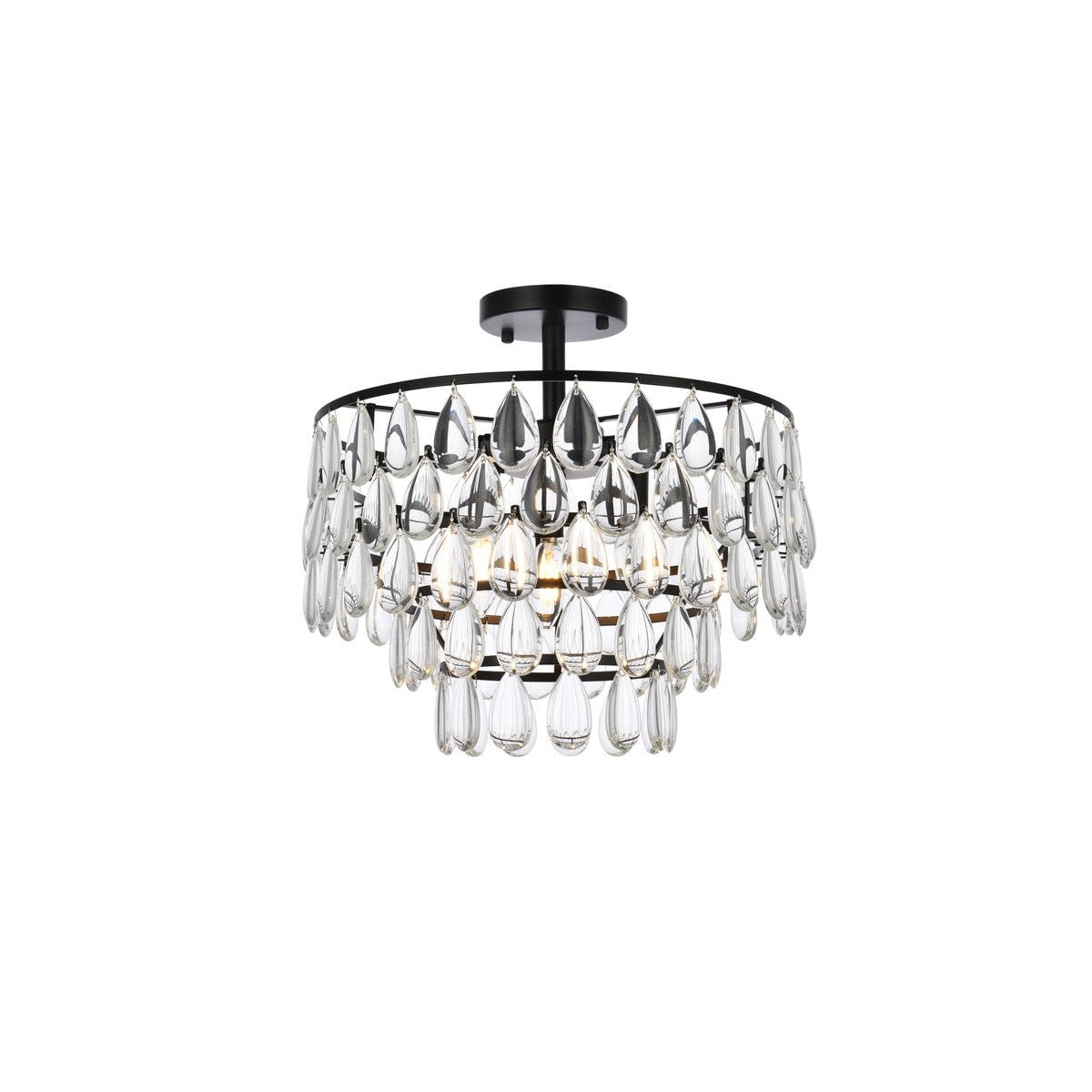Elegant Lighting - 1103F16BK - Three Light Flush Mount - Mila - Black
