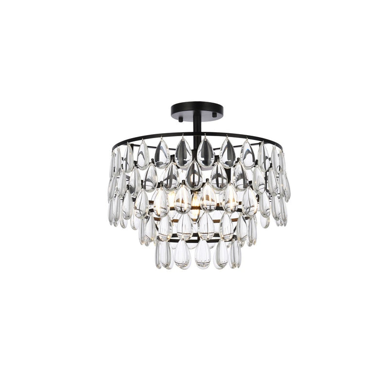 Elegant Lighting - 1103F16BK - Three Light Flush Mount - Mila - Black