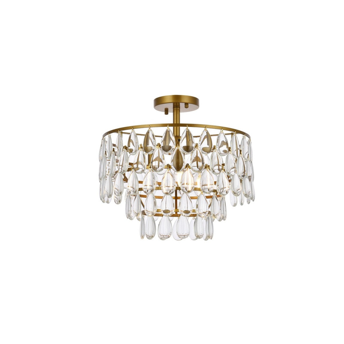 Elegant Lighting - 1103F16BR - Three Light Flush Mount - Mila - Brass