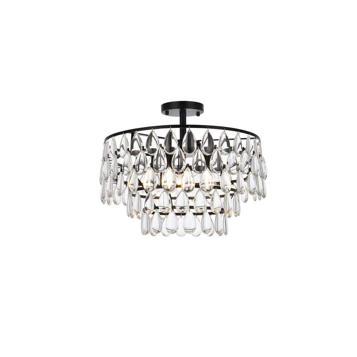 Elegant Lighting - 1103F18BK - Five Light Flush Mount - Mila - Black