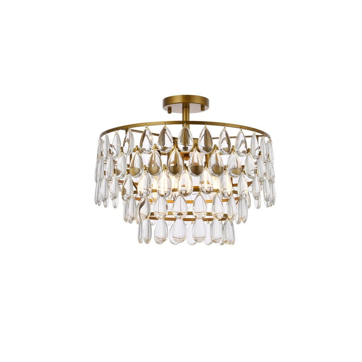 Elegant Lighting - 1103F18BR - Five Light Flush Mount - Mila - Brass