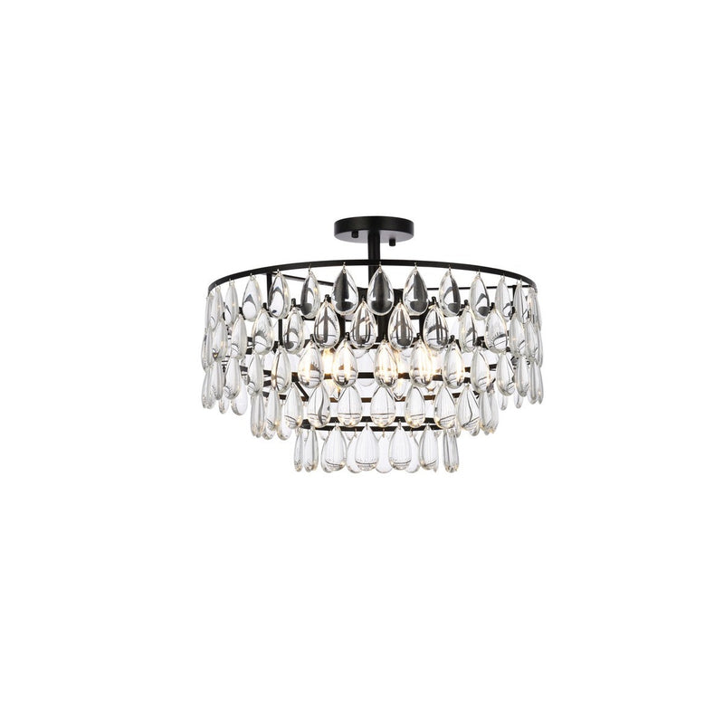 Elegant Lighting - 1103F20BK - Five Light Flush Mount - Mila - Black