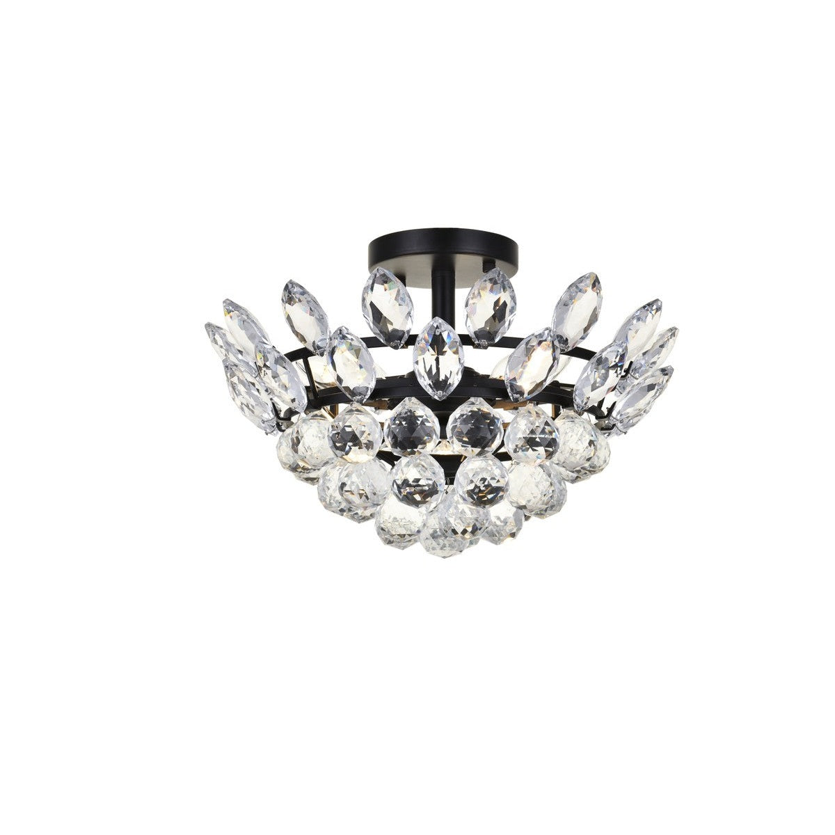 Elegant Lighting - 1105F14BK - Three Light Flush Mount - Emilia - Black