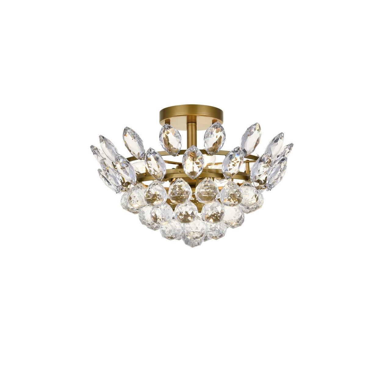 Elegant Lighting - 1105F14BR - Three Light Flush Mount - Emilia - Brass