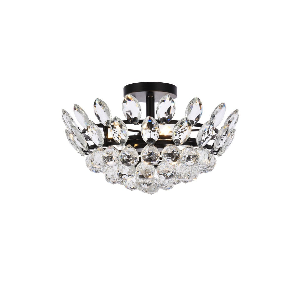 Elegant Lighting - 1105F16BK - Three Light Flush Mount - Emilia - Black