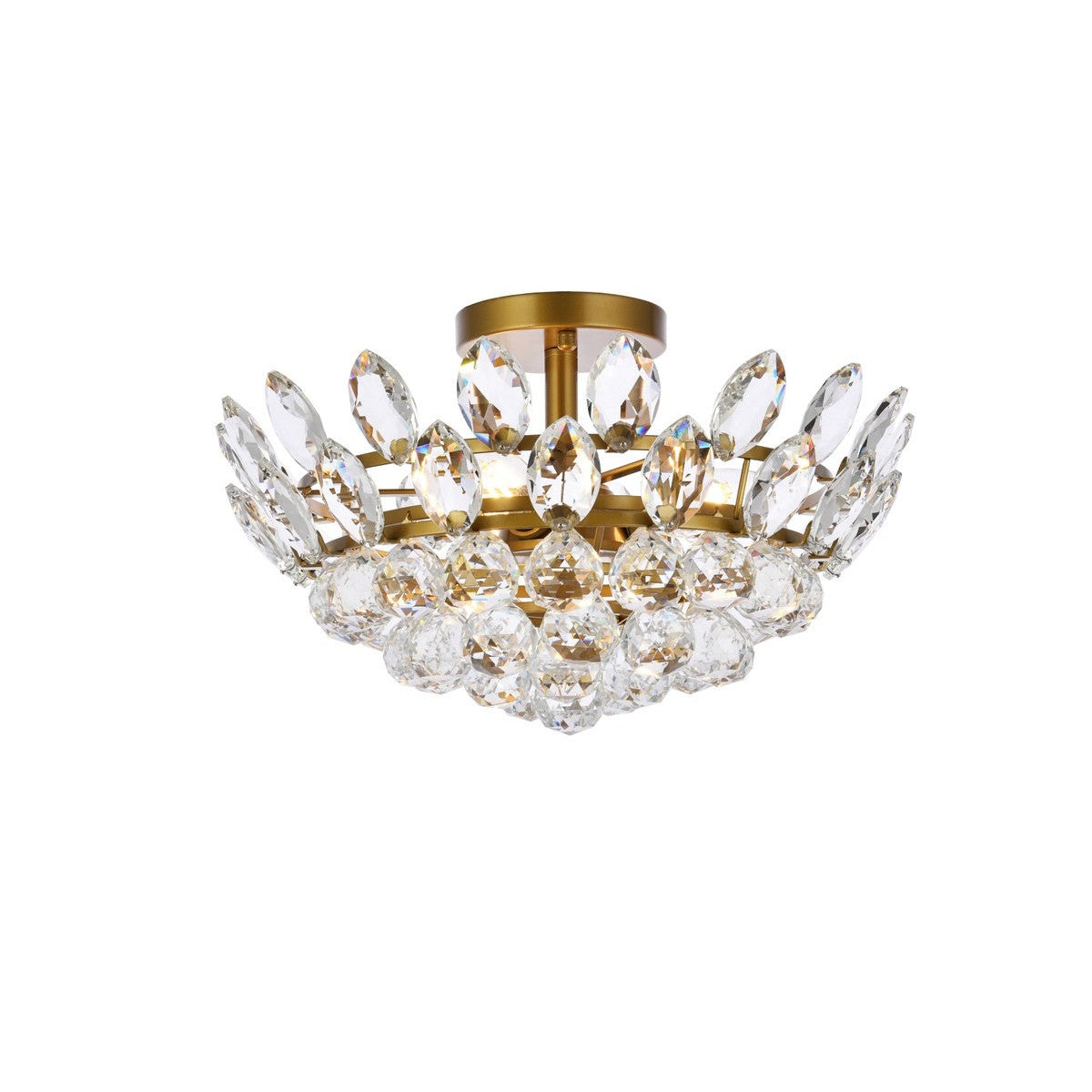 Elegant Lighting - 1105F16BR - Three Light Flush Mount - Emilia - Brass