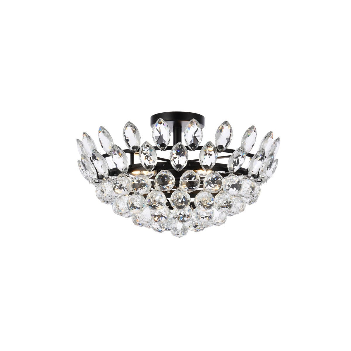 Elegant Lighting - 1105F18BK - Five Light Flush Mount - Emilia - Black