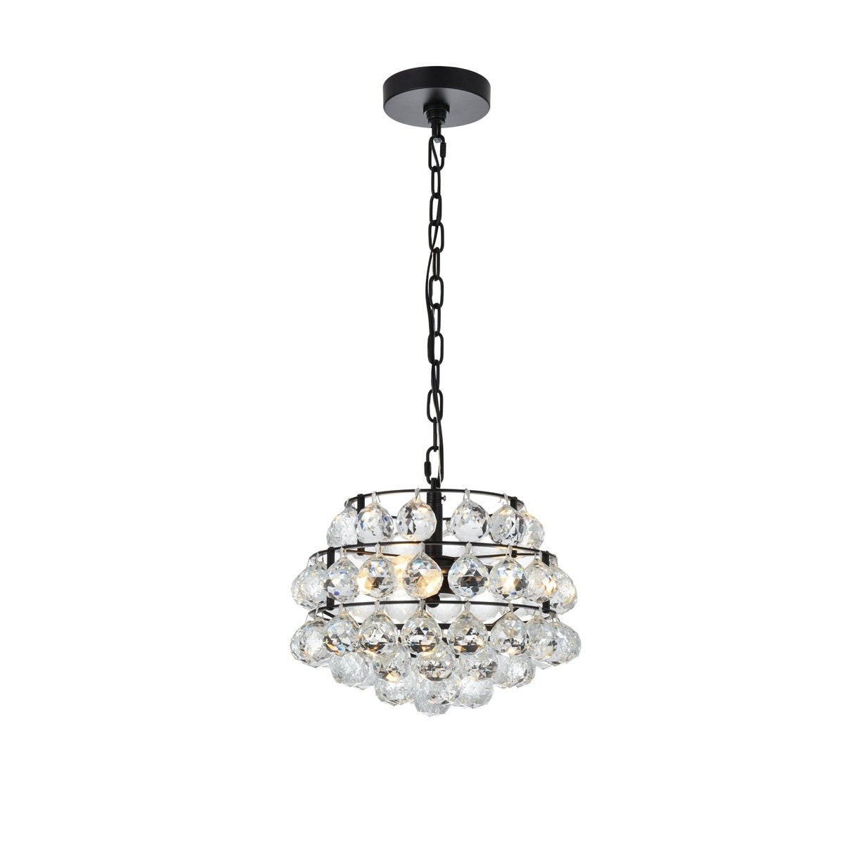 Elegant Lighting - 1106D12BK - Three Light Pendant - Savannah - Black