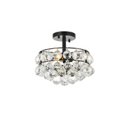 Elegant Lighting - 1107F12BK - Three Light Flush Mount - Savannah - Black