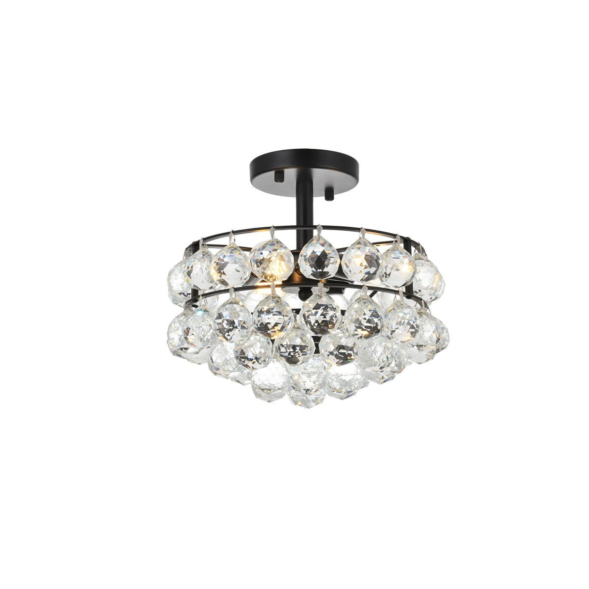 Elegant Lighting - 1107F12BK - Three Light Flush Mount - Savannah - Black