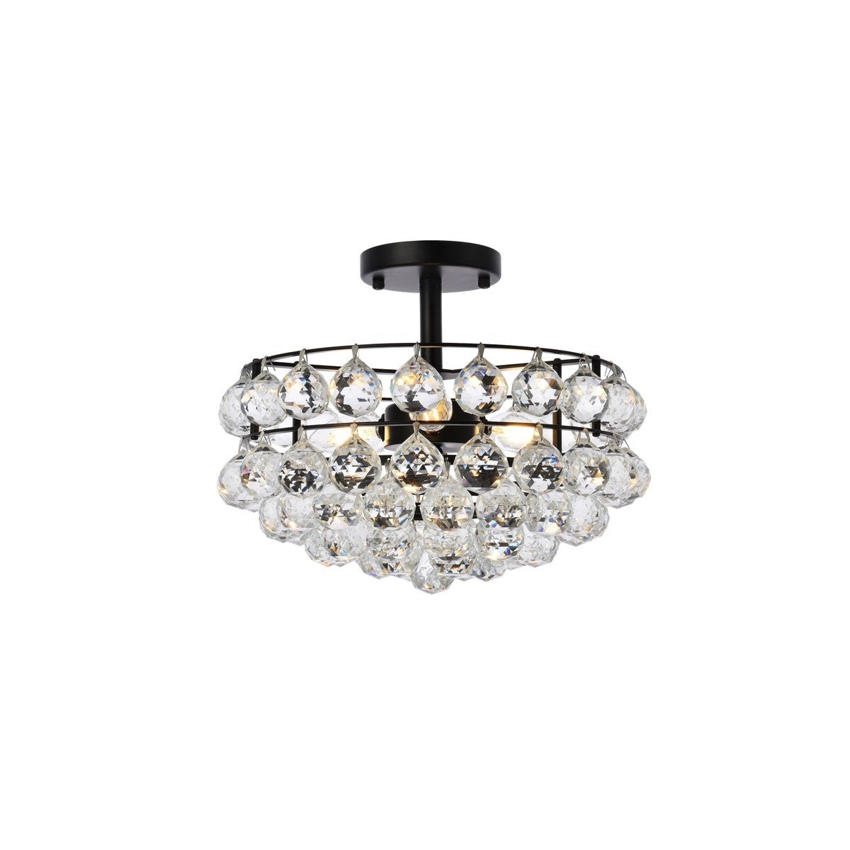 Elegant Lighting - 1107F14BK - Three Light Flush Mount - Savannah - Black