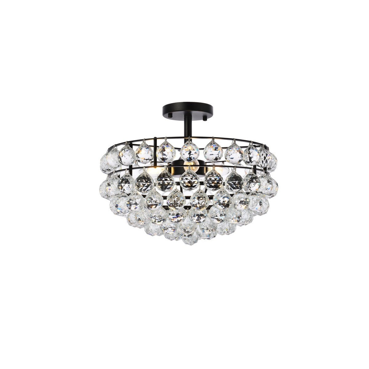 Elegant Lighting - 1107F16BK - Three Light Flush Mount - Savannah - Black