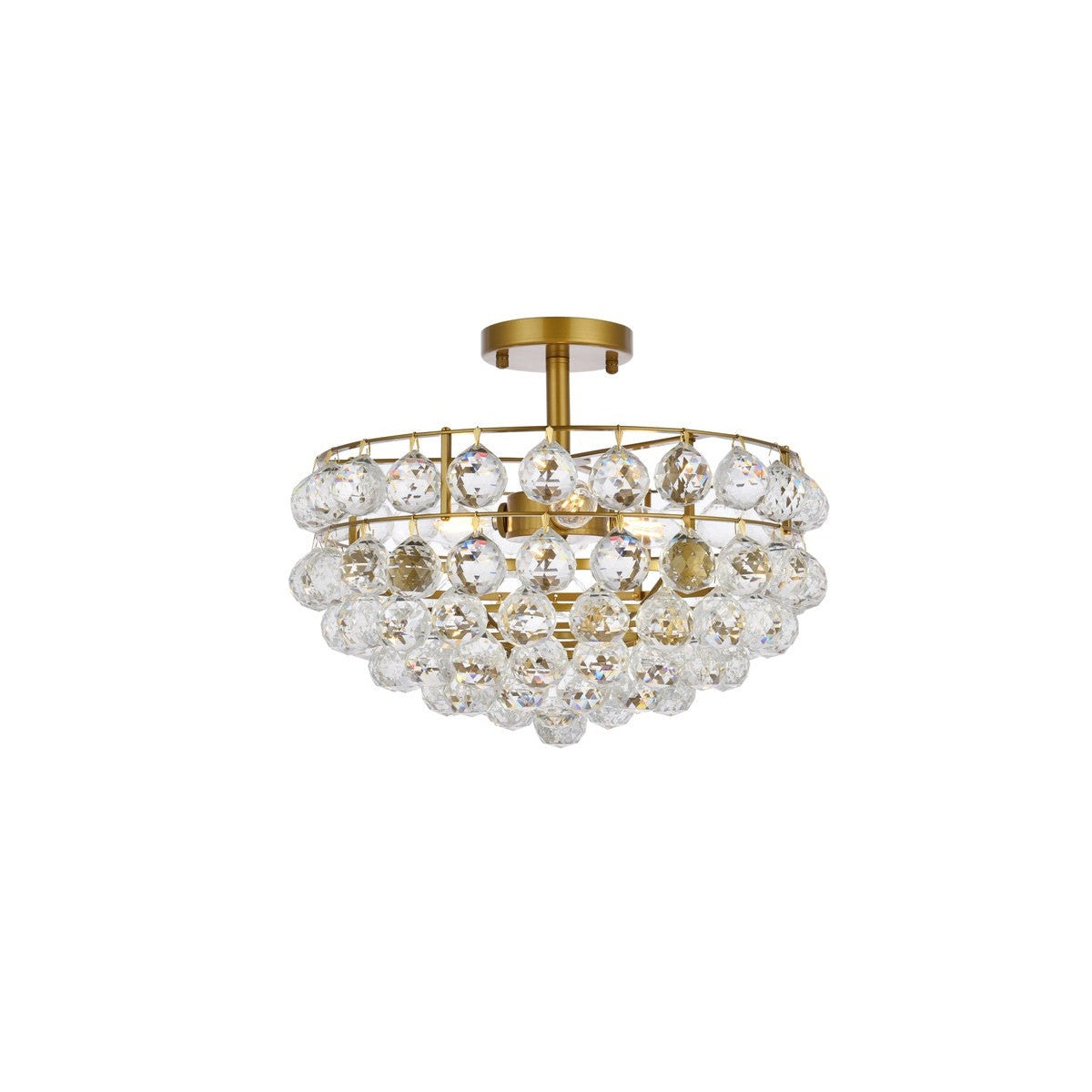 Elegant Lighting - 1107F16BR - Three Light Flush Mount - Savannah - Brass