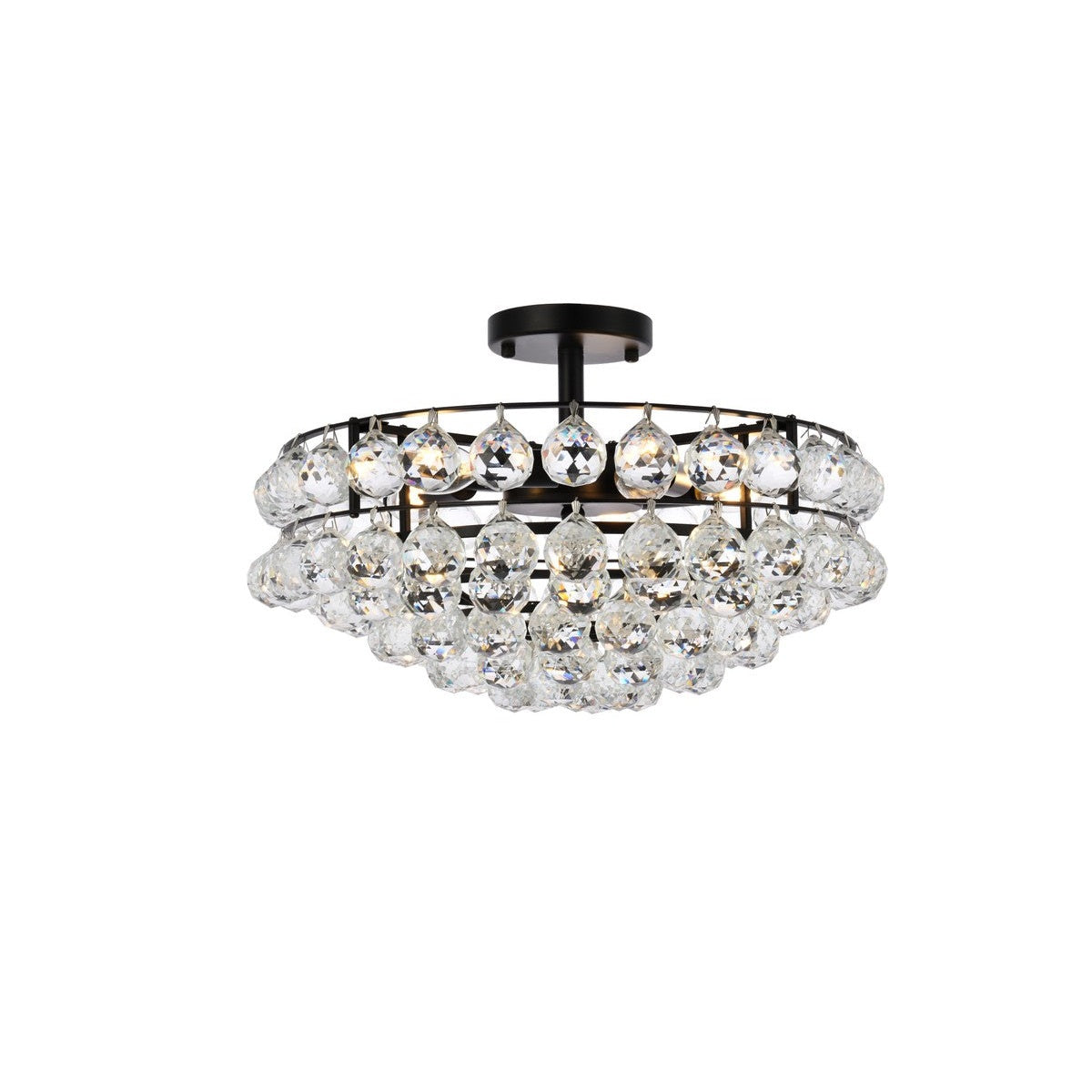 Elegant Lighting - 1107F18BK - Five Light Flush Mount - Savannah - Black