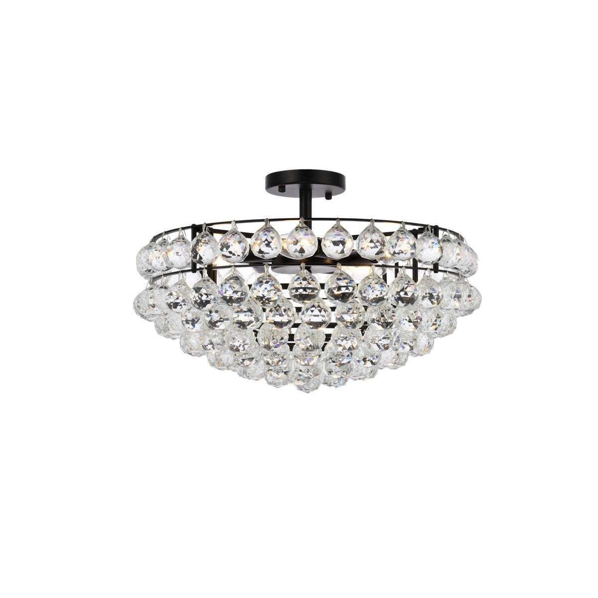 Elegant Lighting - 1107F20BK - Five Light Flush Mount - Savannah - Black