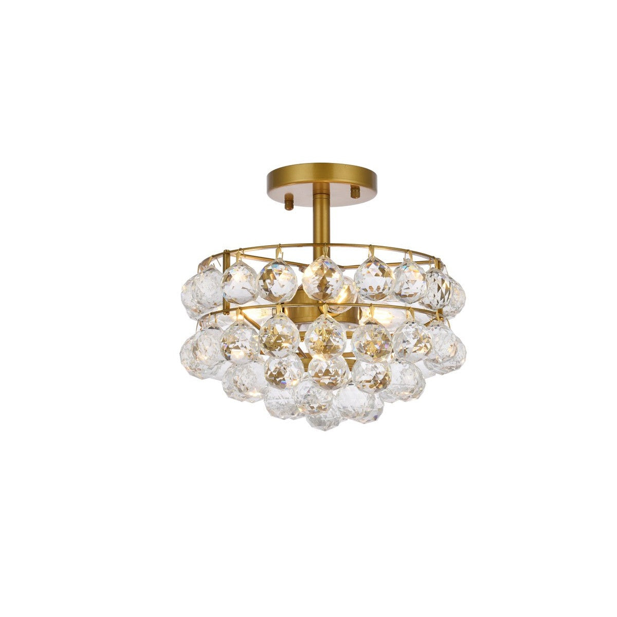 Elegant Lighting - 1107F12BR - Three Light Flush Mount - Savannah - Brass